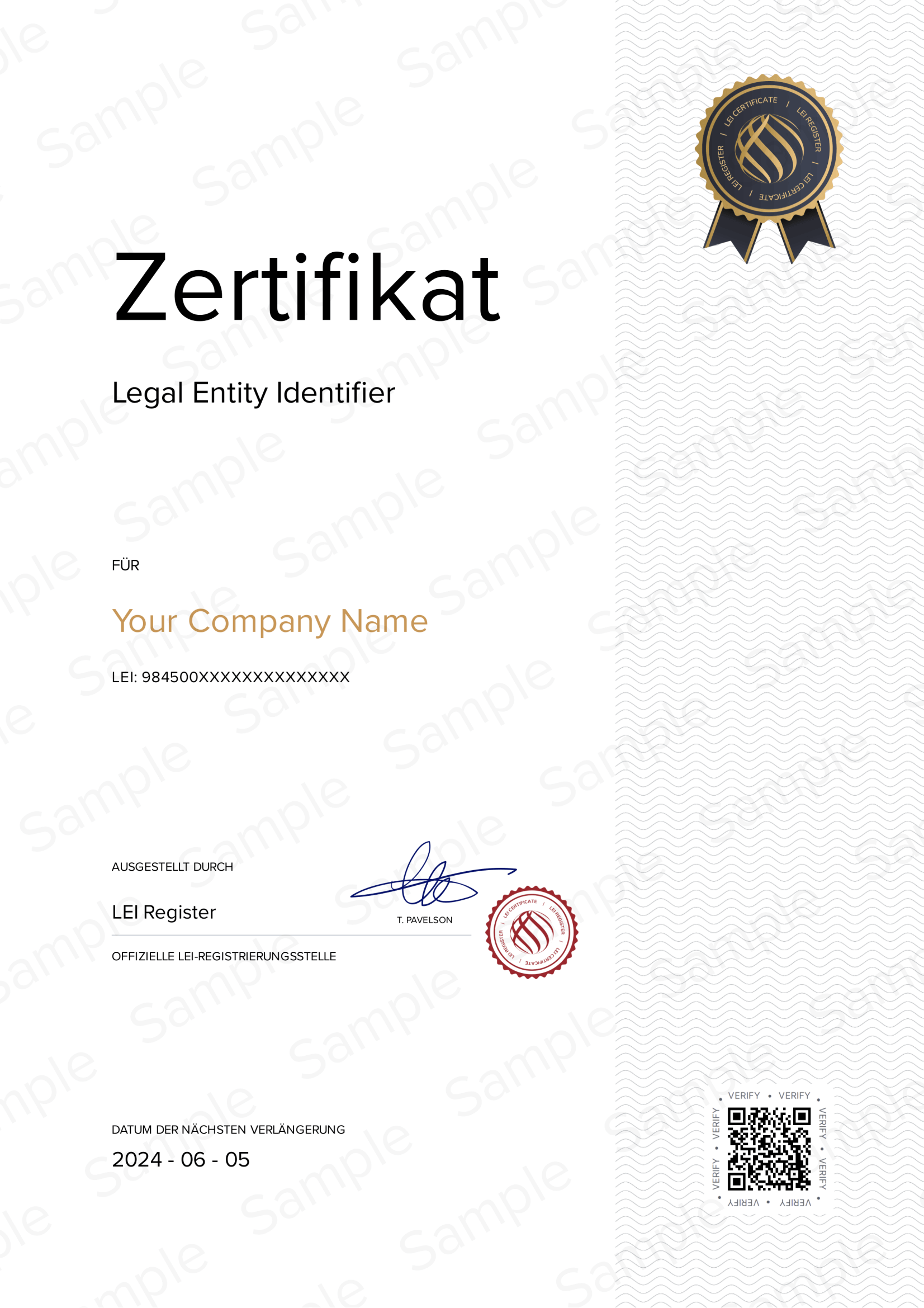 LEI Certificate